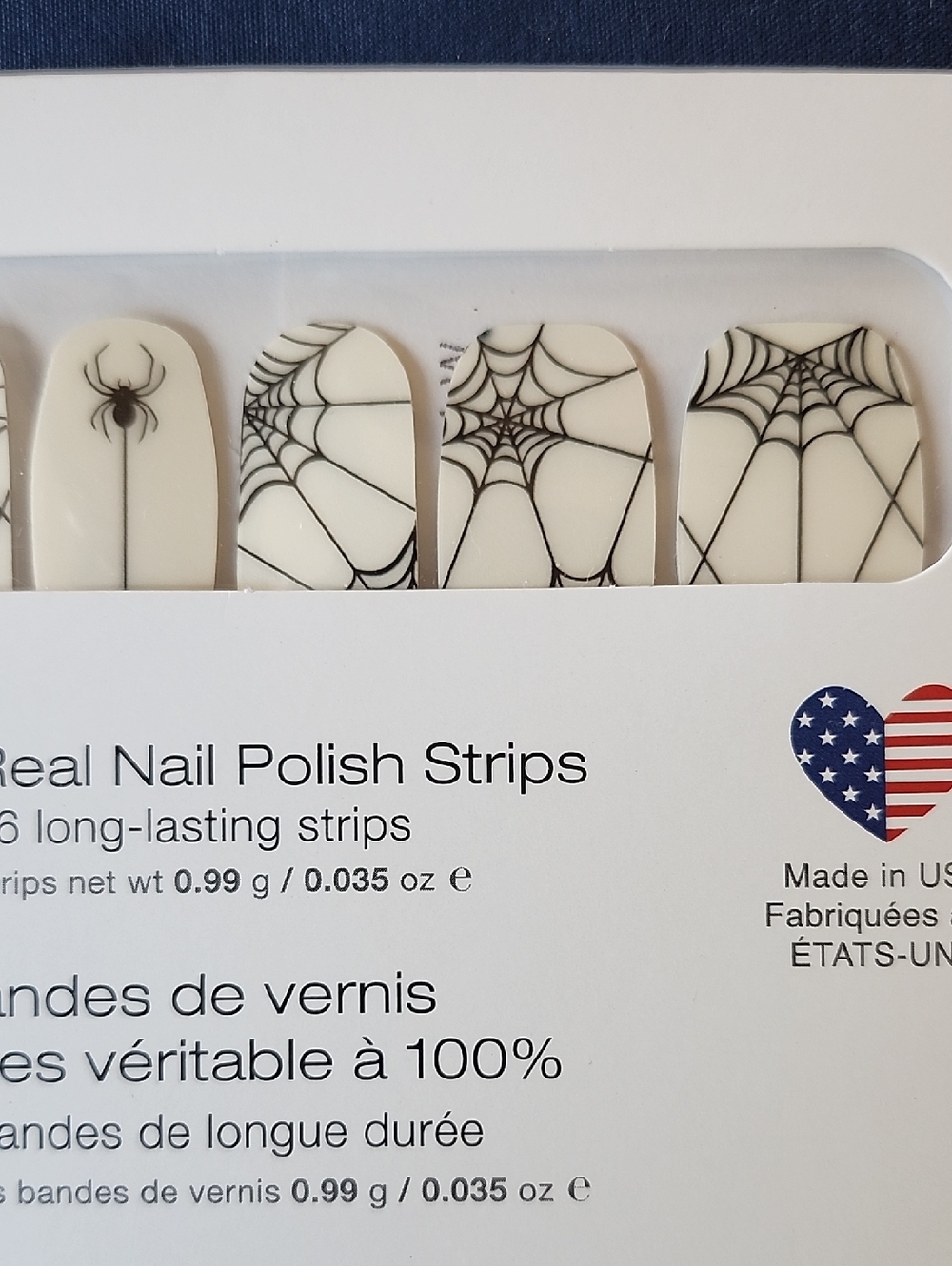 💅B2G1👉*NWT* COLOR STREET "WEB OF LIES" 100% NAIL POLISH STRIPS ~BLACK ON WHITE